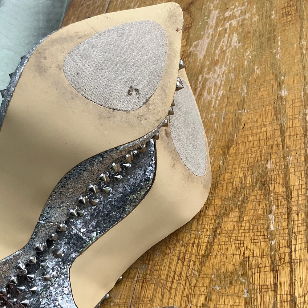 ShoeMint Silver Spiked Heels - Picture 8 of 10